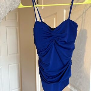 Express Body Contour Compression Ruched Bodysuit With Bra Cups | NEVER WORN